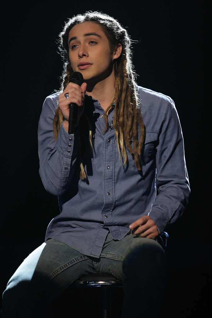 Jason Castro performs as one of the top 16 contestants on the 7th season of American Idol.