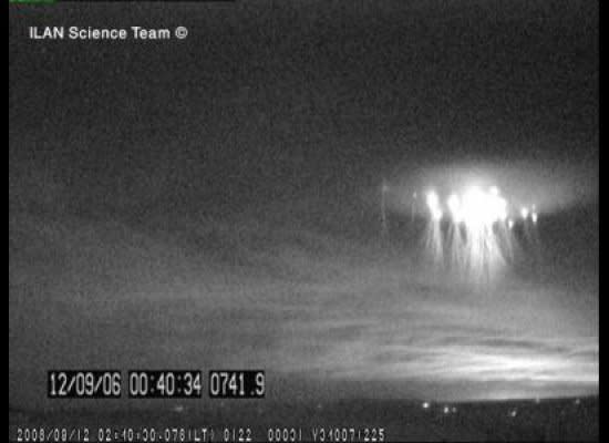 Some UFO sightings may be due to a natural phenomenon known as sprites, like this one shown from 2006. "Lightning from [a] thunderstorm excites the electric field above, producing a flash of light called a sprite," said geophysicist Colin Price.