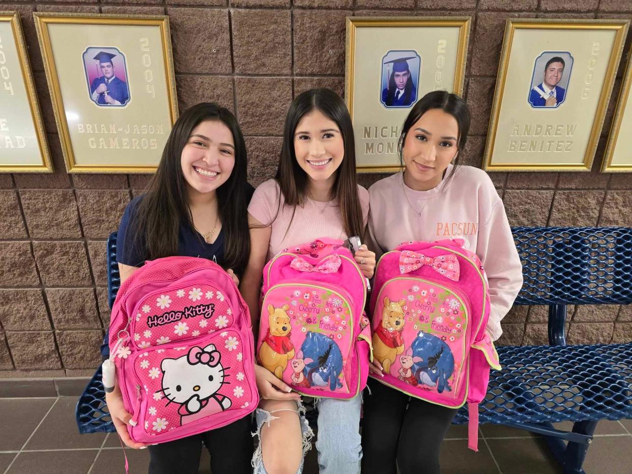 Americas High School seniors are embracing the trend of toting a nostalgic kiddie backpack for their final year of high school.