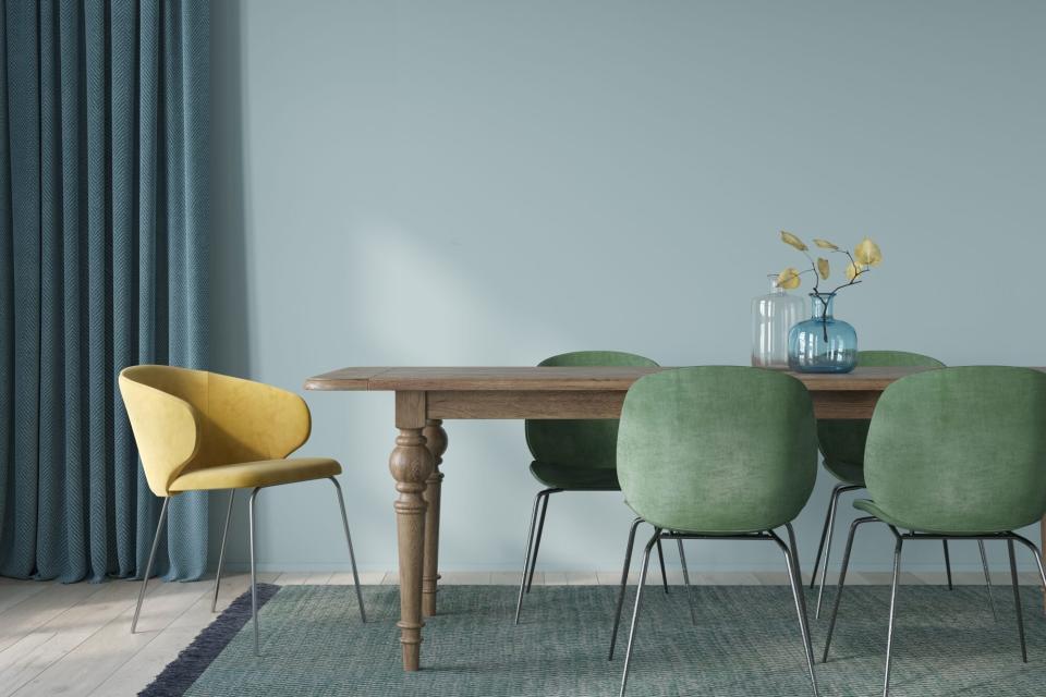 pale blue dining room