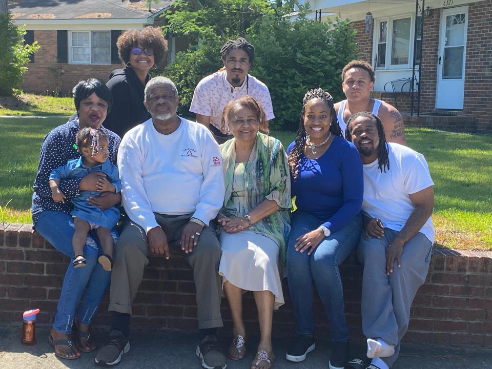 Former Councilman Curtis Worthy and his wife Jan Worthy, second and third from left, with children Jill Harris Gates, Curtis Worthy II and grandchildren Marqui Worthy, Curtis Worthy III, and Nia Harris; and great granddaughter Royal Worthy.