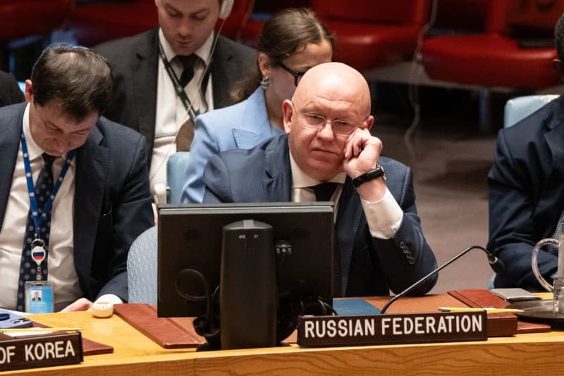 Russia's ambassador Vassily Nebenzia attends the Security Council meeting on non-proliferation of weapons in space at UN Headquarters. Lev Radin/ZUMA Press Wire/dpa
