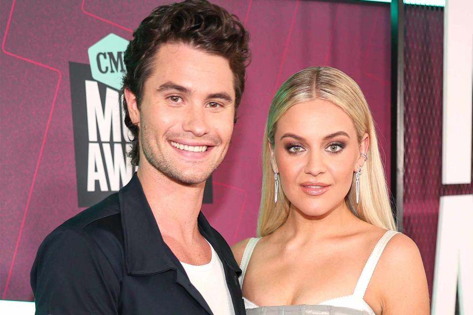 Christopher Polk/Getty Chase Stokes and Kelsea Ballerini at the CMT Music Awards on April 2, 2023