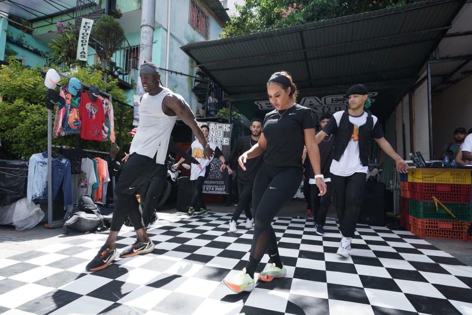 Rod and Leticia Gardner compete in a breakdance Detour during the fourth episode of "The Amazing Race" on Wednesday night. The Gardners finished fourth of 10 teams to continue their successful run on the reality TV competition show.