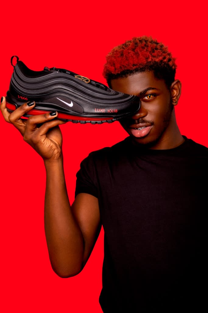 The MSCHF x Lil Nas X Satan Shoe. - Credit: Courtesy