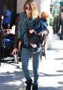 Jessica Alba caught our eye in her wedged strapped trainers and printed scarf as she ran errands in LA over the weekend.<br><br><b>©WENN</b>