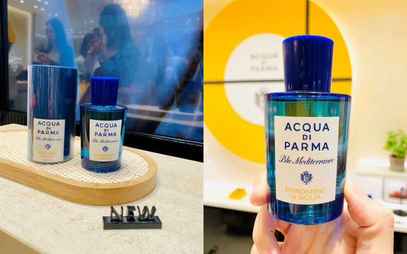 Aqua di Parma藍色地中海西西里青橘淡香水30ml／3,100元、100ml／6,500元、180ml／8,500元（圖／吳雅鈴攝）