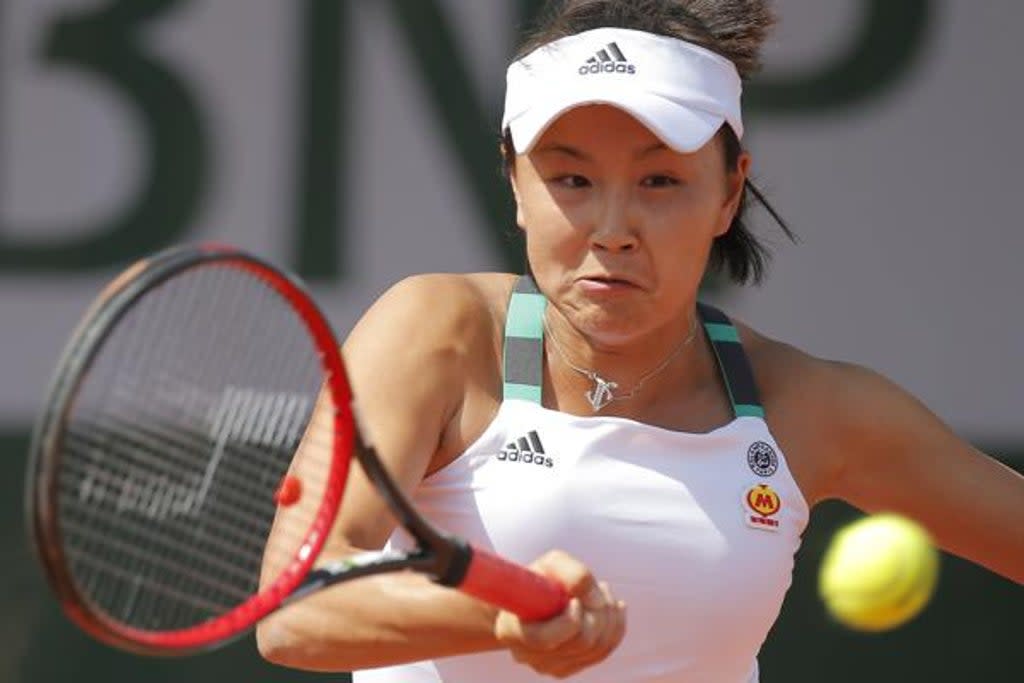 File: WTA chief Steve Simon remains ‘deeply concerned’ over Peng Shuai’s well being and safety  (Associated Press)