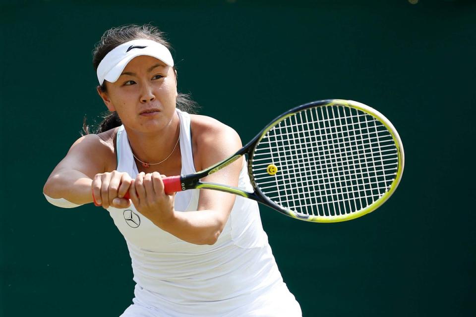 Peng Shuai in action at Wimbledon in 2014 (Anthony Devlin/PA) (PA Archive)