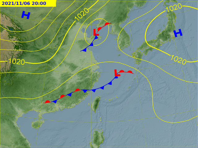 週六有一道鋒面靠近。（圖／中央氣象局）