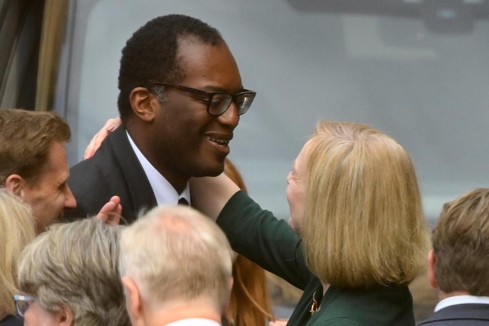 Business secretary Kwasi Kwarteng with Tory leadership contender Liz Truss (REUTERS)