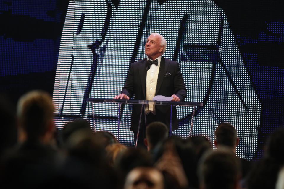 Ric Flair is the only two-time inductee into the WWE Hall of Fame. (AP)