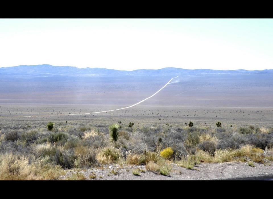 The long road leading to Area 51 (Groom Lake, Dreamland). Photo taken near Rachel, Nev.