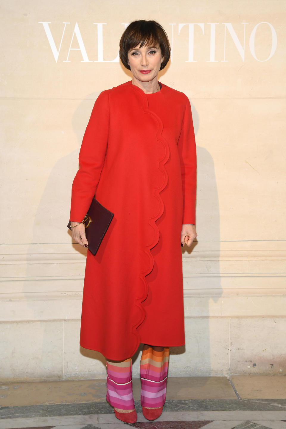 <p>Erm, does anybody else need Kristin Scott Thomas’ seriously chic Valentino coat? The actress made a starring appearance on the Valentino Haute Couture FROW this season and we are <em>obsessed</em> with her entire look. <em>[Photo: Getty]</em> </p>