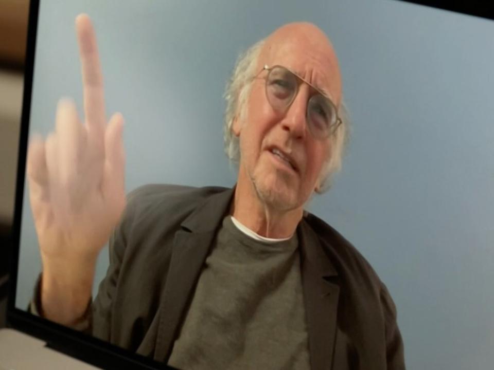 Larry David show dup in the opening scene of ‘Toast of Tinseltown’ (BBC)