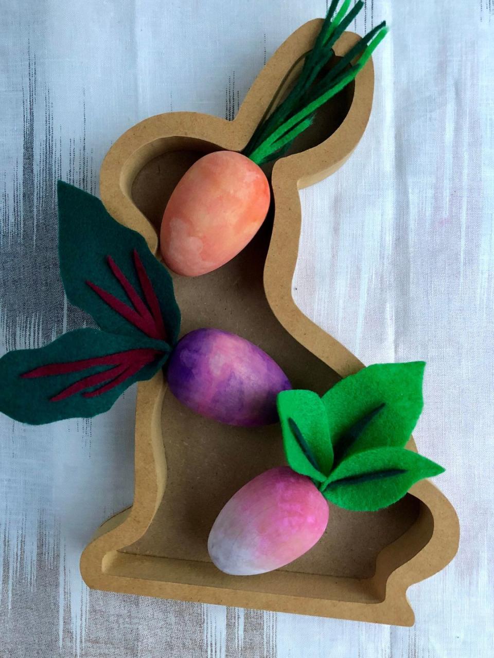 wooden easter egg vegetables easter decorations