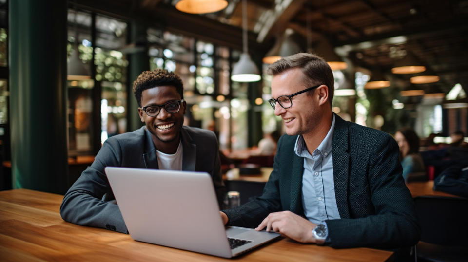 A student interacting with a professor in an online learning environment.