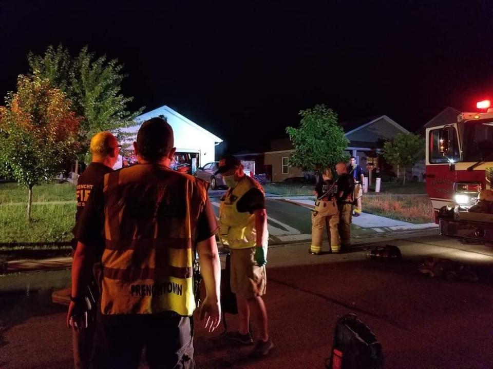 Frenchtown Community Emergency Response Team members are shown during fire training.