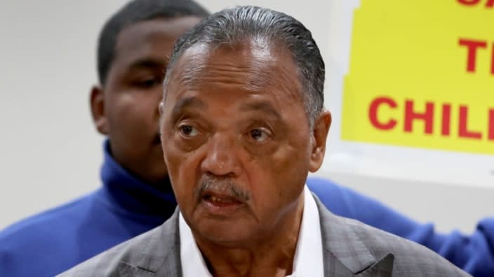 The Rev. Jesse Jackson met with leadership of SeaWorld Parks & Entertainment, owners of Sesame Place, to talk about the recent accusations of racism leveled at the Philadelphia-area theme park. (Photo: Scott Olson/Getty Images)