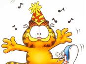 Was hasst 'Garfield' eigentlich nicht?! Der dicke Kater liebt zumindest Lasagne und Pizza – möglicherweise auch Halloween. 1988 entschieden sich jedenfalls viele Fans, in das Kostüm des rot-gestreiften Stubentigers zu schlüpfen. (Bild-Copyright: ITV/REX /Shutterstock)