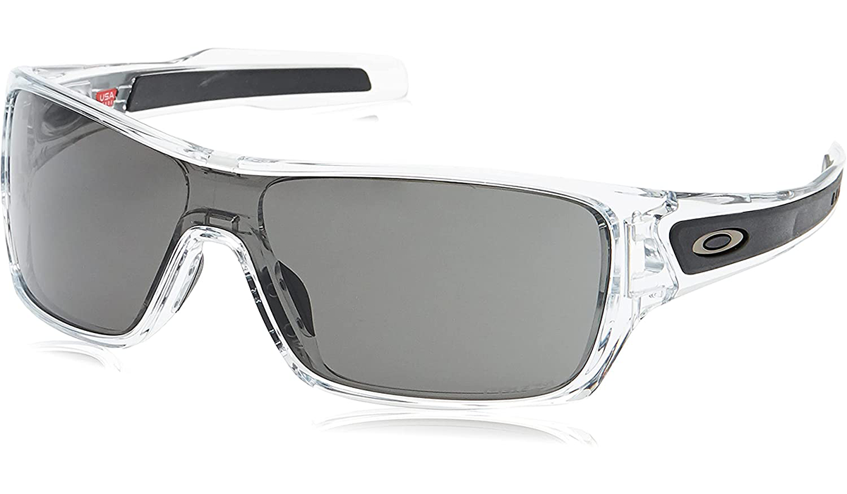 Oakley sunglasses with clear frame and rectangular shape.