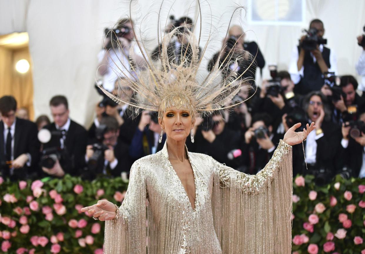 Celine Dion attends The Metropolitan Museum of Art's Costume Institute benefit gala celebrating the opening of the "Camp: Notes on Fashion" exhibition on Monday, May 6, 2019, in New York.