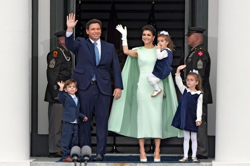 Ron DeSantis and Casey DeSantis at Ron DeSantis' second inauguration as governor of Florida in 2023