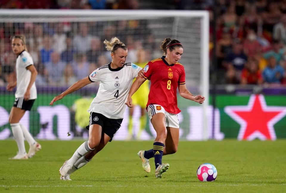 Mariona Caldentey, right, went close for Spain (John Walton/PA) (PA Wire)