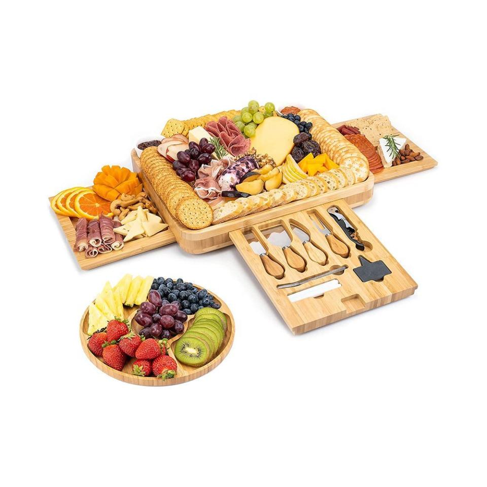 2) Bamboo Cheese Board and Knife Set