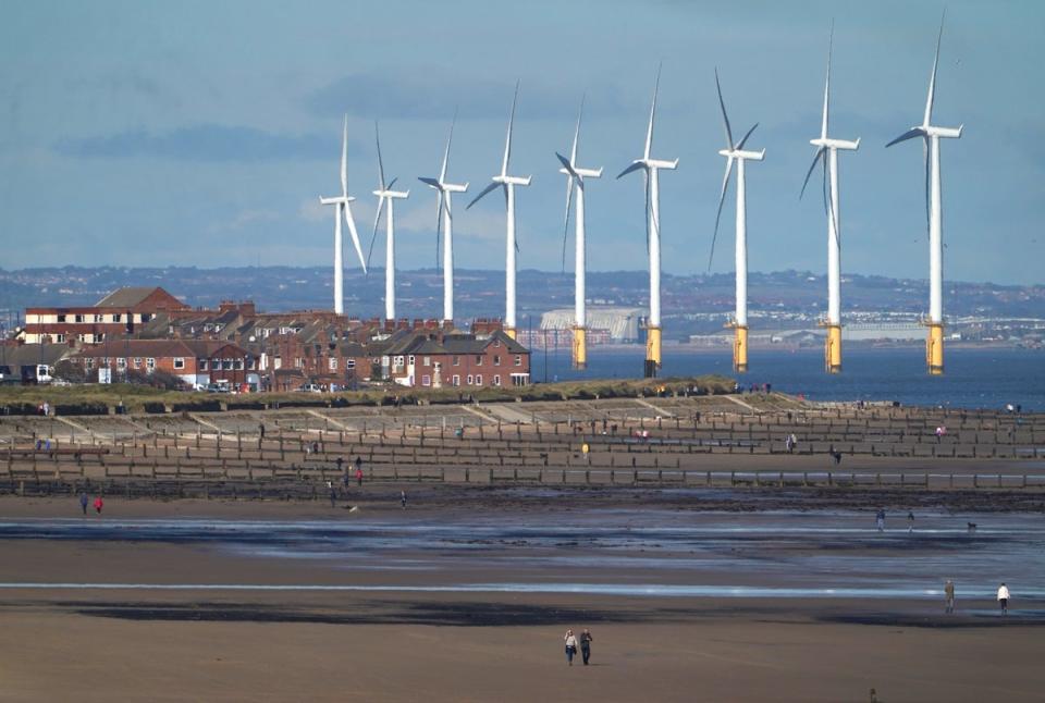 The UK is seeking to reduce tariffs on exports of wind turbine parts to the Gulf (Owen Humphreys/PA) (PA Archive)