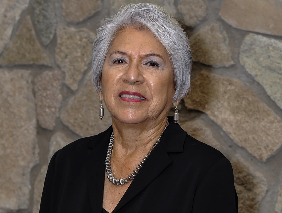 This undated photo provided by Adonis Alamban shows Colorado River Indian Tribes Chairwoman Amelia Flores. The tribe based in Parker, Arizona, has played an outsized role in Arizona to help keep Lake Mead from falling to drastically low levels. Still, Arizona is expected to face the first-ever mandatory cuts to its Colorado River water supply in 2022. (Adonis Alamban via AP)