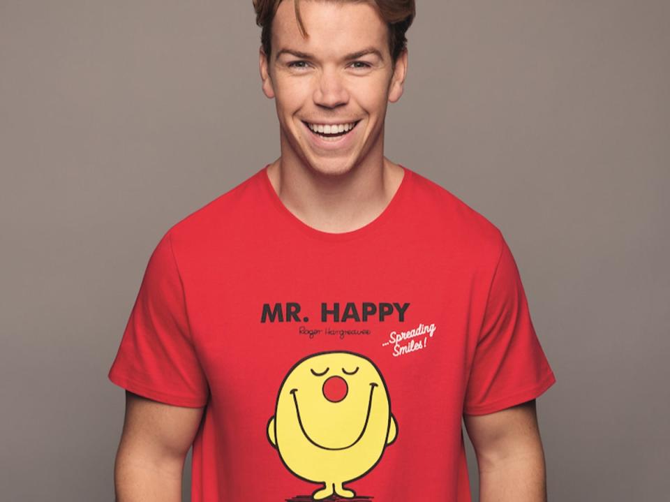 Will Poulter supporting Red Nose Day by wearing a t-shirt from TK Maxx (TKMaxx)