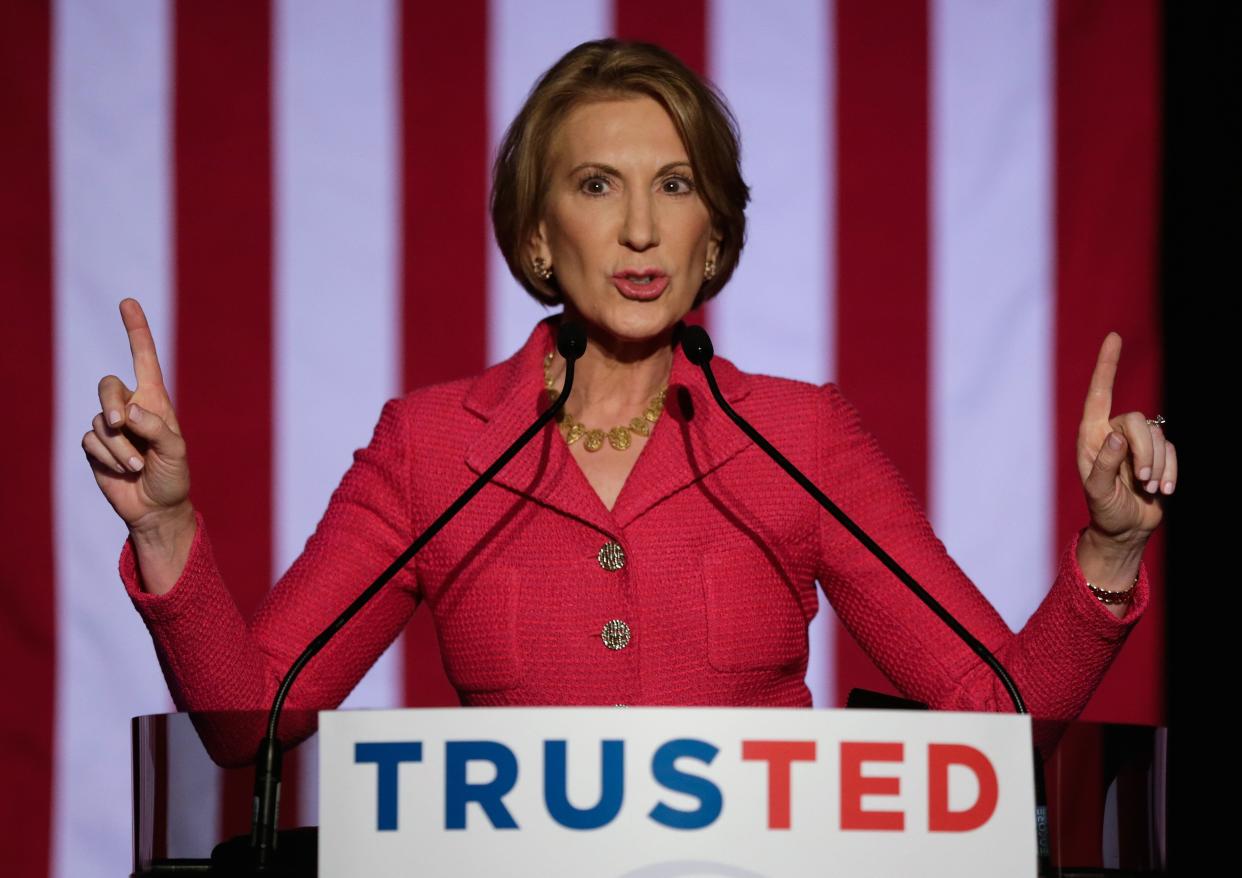 Sen. Ted Cruz in 2016 named Carly Fiorina, pictured, as his vice presidential candidate if he won the GOP nomination. (Photo: Bob Levey via Getty Images)