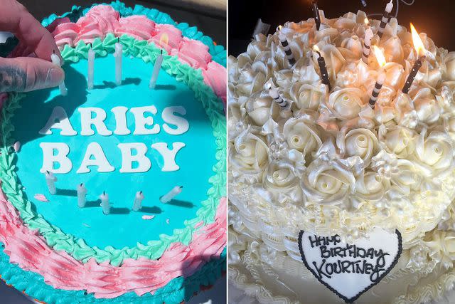 <p>Kourtney Kardashian/Instagram</p> Two of Kourtney Kardashian Barer's seven birthday cakes