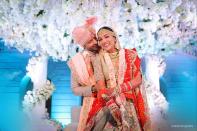 The stunning couple had a dreamy wedding on February 15th, 2019. Pictures from the ceremony show a glowing bride surrounded by her loved ones, with pre-wedding festivities bringing the families together. Her wedding ensemble brought back memories of the coy Anushka Sharma who tied the knot wearing a pink Sabyasachi <em>lehenga </em>embellished with floral embroidery all over. Unfortunately, they had to postpone their reception, owing to the ill-health of Neeti's father.