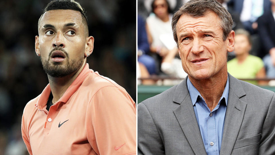 Nick Kyrgios and Mats Wilander, pictured here in 2019.