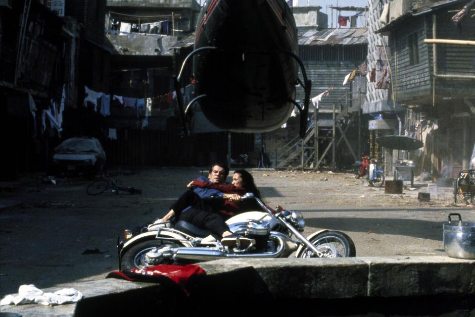 10. Handcuffed motorcycle mayhem, <em>Tomorrow Never Dies</em> (1997)