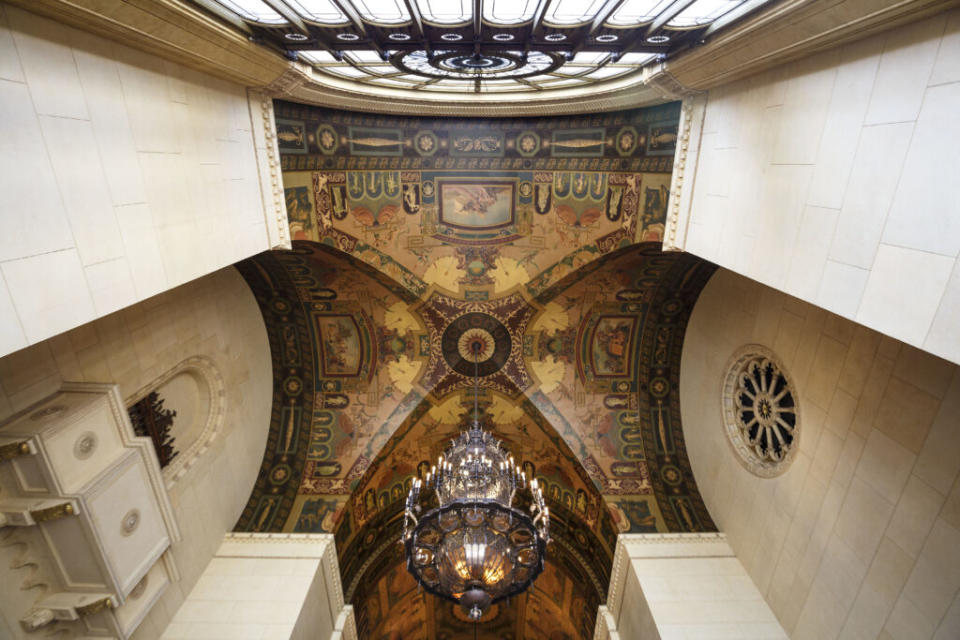 LOS ANGELES – CA – MARCH 19: Arched ceiling of Art Deco-inspired Park Plaza Hotel, on South Park View, across from MacArthur Park, March 19, 2015 in Los Angeles, California. (Photo by Ricardo DeAratanha/Los Angeles Times via Getty Images)