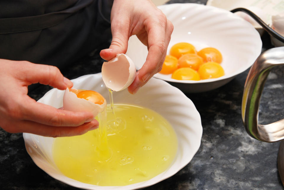 seperating egg yolk