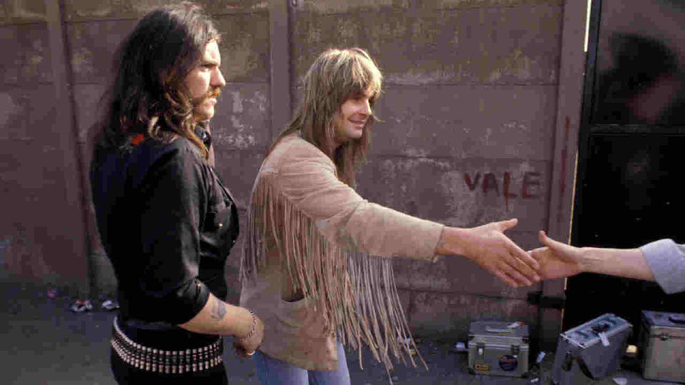 Motorhead’s Lemmy and Ozzy Osbourne backstage at the Heavy Metal Holocaust in 1981