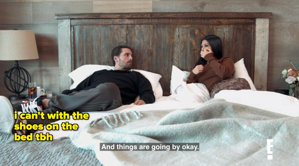 Scott and Kourt in bed saying things will be okay