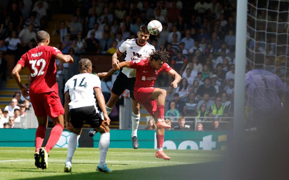 Fulham's Aleksandar Mitrovic scores their first goal - Reuters