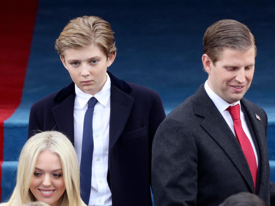 Eric, Tiffany and Barron Trump in 2017.