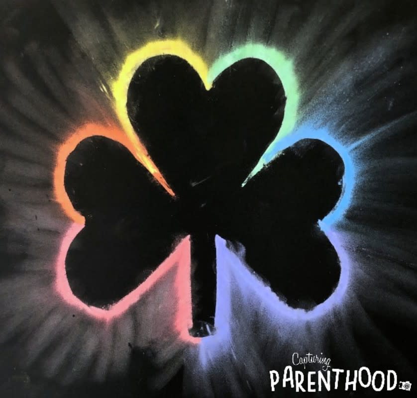 <p>Capturing Parenthood</p><p>A chalk-rubbing technique leads to an explosion of colors on these rainbow chalk shamrocks from <a href="https://capturingparenthood.com/rainbow-chalk-shamrocks/" rel="nofollow noopener" target="_blank" data-ylk="slk:Capturing Parenthood;elm:context_link;itc:0;sec:content-canvas" class="link ">Capturing Parenthood</a>. Easy to create and simple enough for preschoolers to do, this artwork is pretty enough to keep up on the fridge even after St. Patrick’s Day.</p>