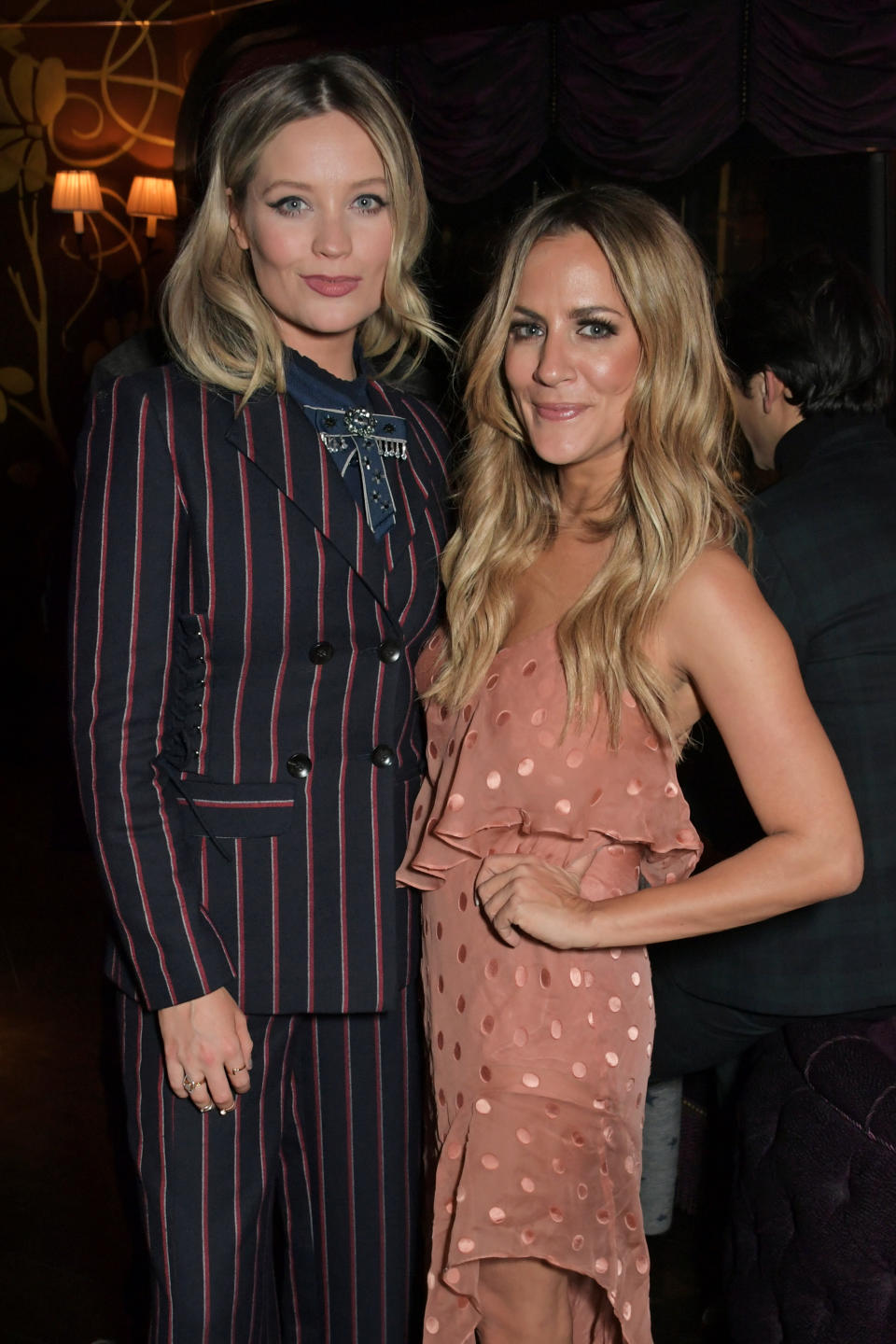 Laura Whitmore and Caroline Flack attend the Vanity Fair EE Rising Star Party ahead of the 2019 EE BAFTAs at The Baptist, L'Oscar Hotel on January 31, 2019 in London, England.  (Photo by David M. Benett/Getty Images for EE)