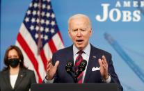 FILE PHOTO: President Biden speaks about jobs and the economy from the White House in Washington