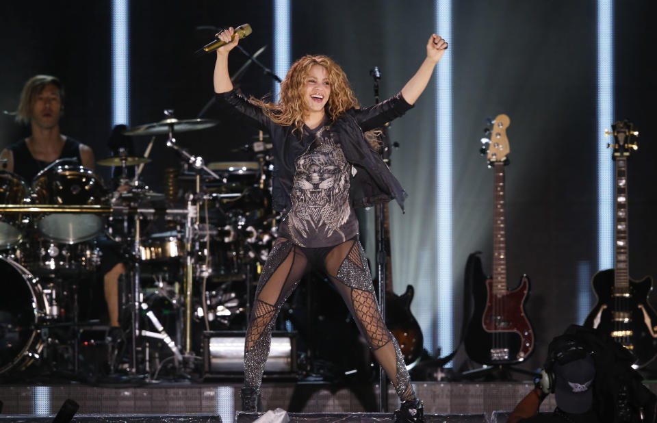 <p> FILE - In this Oct. 11, 2018 file photo, Shakira performs at Azteca Stadium in Mexico City, Spanish prosecutors charged the Colombian singer with tax evasion on Friday, Dec. 14, 2018, alleging she failed to pay more than 14.5 million euros ($16.3 million) between 2012 and 2014. (AP Photo/Marco Ugarte, File) </p>