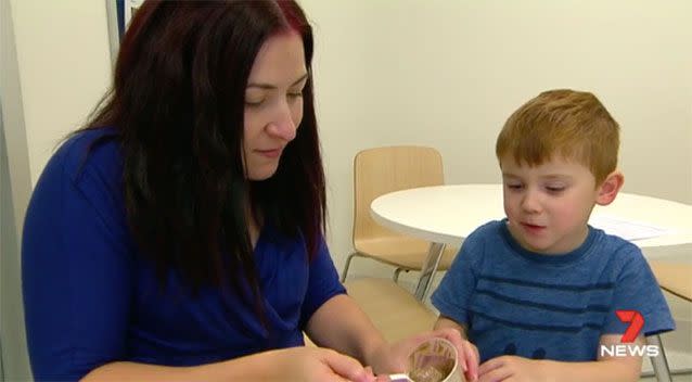 Leanne Reed with her son Matthew at the trial. Source: 7News