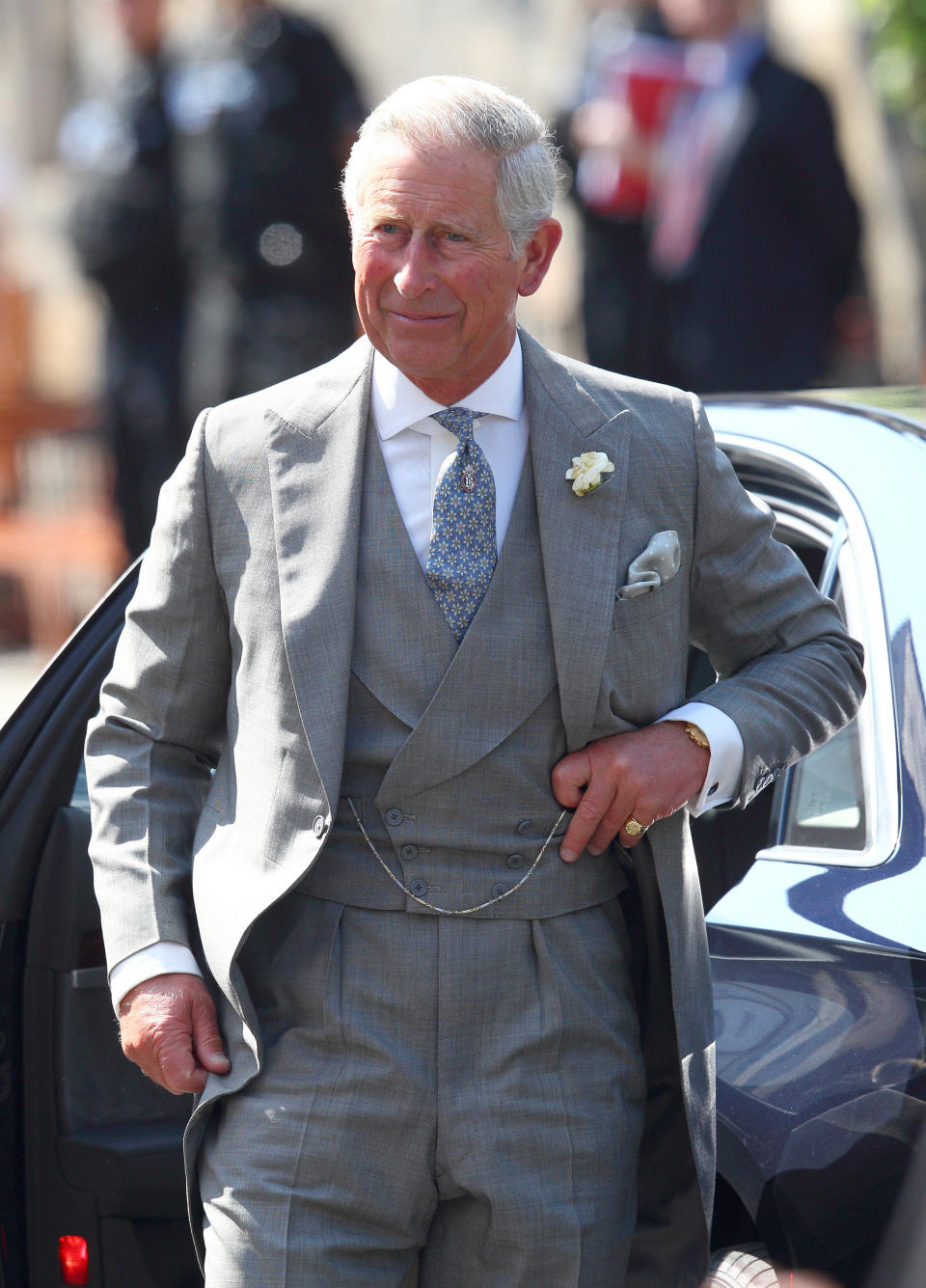 EDINBURGH, SCOTLAND - JULY 30:  Prince Charles, Prince of Wales arrives for the Royal wedding of Zara Phillips and Mike Tindall at Canongate Kirk on July 30, 2011 in Edinburgh, Scotland. The Queen's granddaughter Zara Phillips will marry England rugby player Mike Tindall today at Canongate Kirk. Many royals are expected to attend including the Duke and Duchess of Cambridge.  (Photo by Mike Marsland/WireImage)