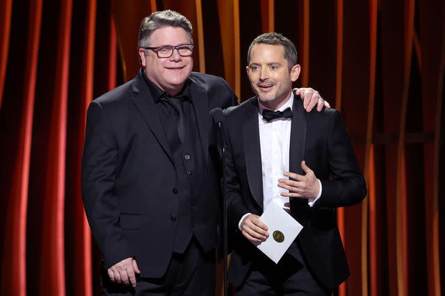 <p>Matt Winkelmeyer/Getty Images</p> 'The Lord of the Rings' stars Sean Astin and Elijah Wood reunited at the 2024 SAG Awards